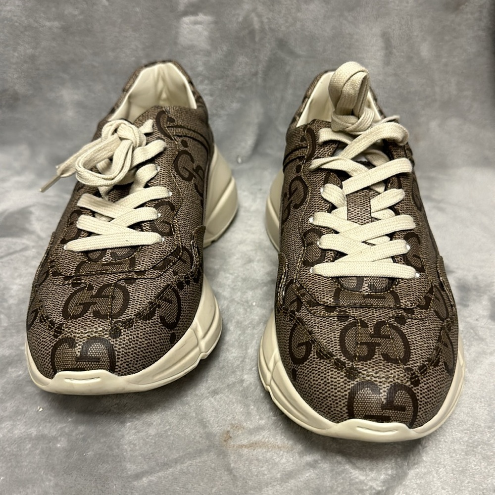 GUCCI Rython Jumbo GG Canvas Sneakers Size 38 - Picture 3 of 11